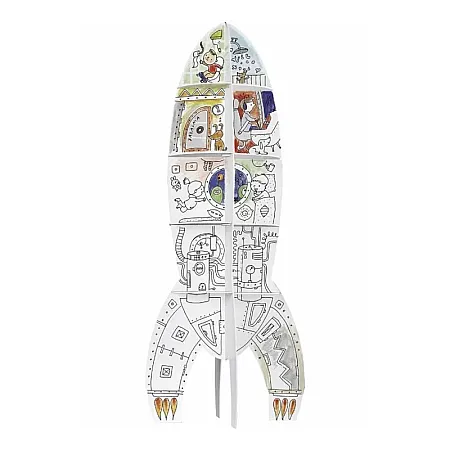 BabyRun Πύραυλος XXL Rocket από 3D Λευκό Χαρτόνι Ζωγραφικής