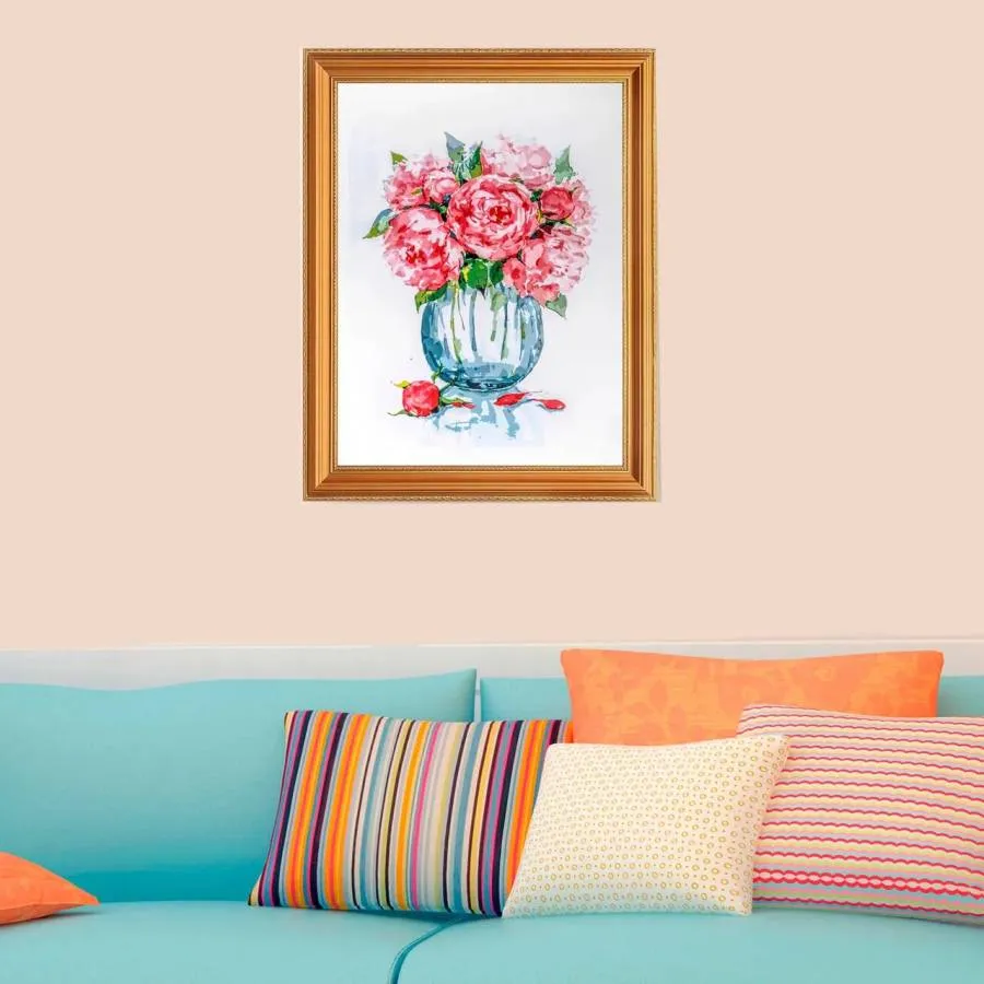 Ζωγραφιστέ με Αριθμούς kit  Παιώνια 40cm X 50cm