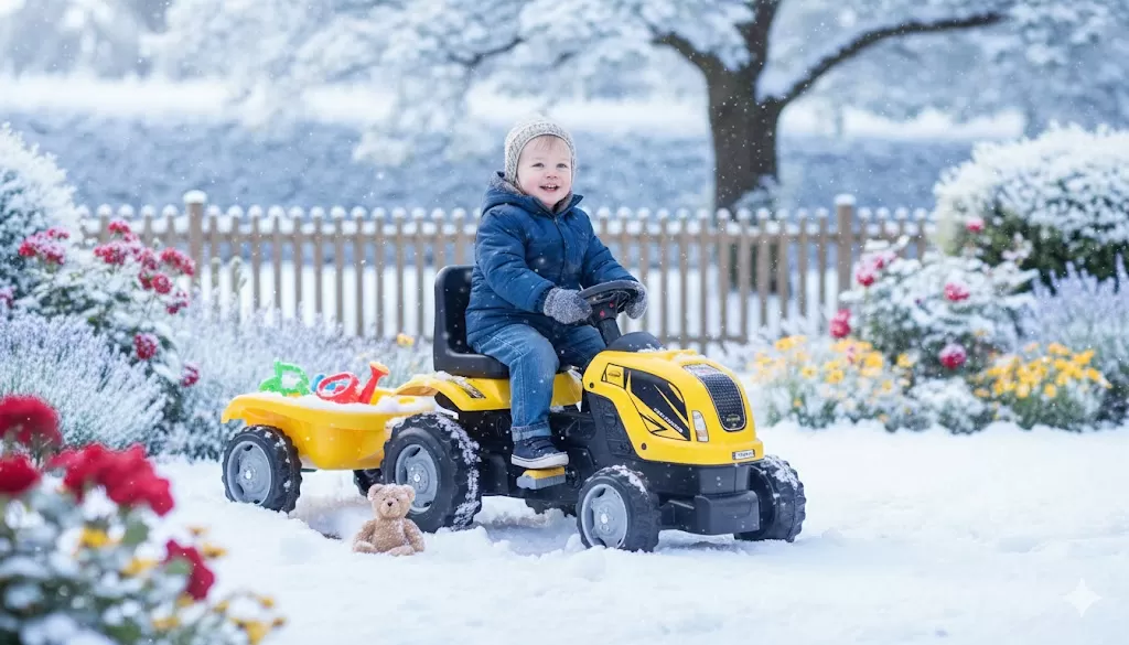 Ηλεκτρικό Παιδικο Τρακτερ 6V μαζι με καροτσα Κίτρινο Trampolino