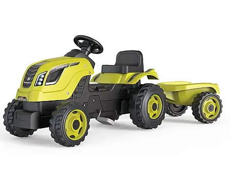 Πεταλοκίνητο Παιδικό Τρακτέρ Smoby Farmer XL & Καροτσα Πρασινο