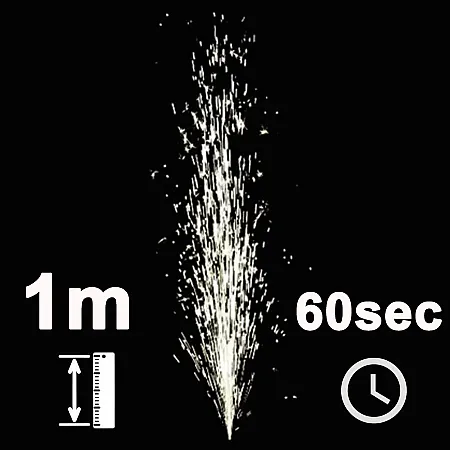 Πυροτέχνημα Συντριβάνι Εδάφους Ασημί 1m-60sec Ακαπνο