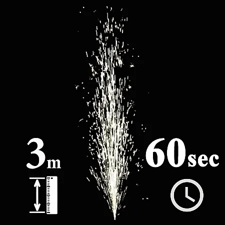 Πυροτέχνημα Συντριβάνι Εδάφους Ασημί 3m-60sec Άκαπνο,Εσωτερικού Χώρου