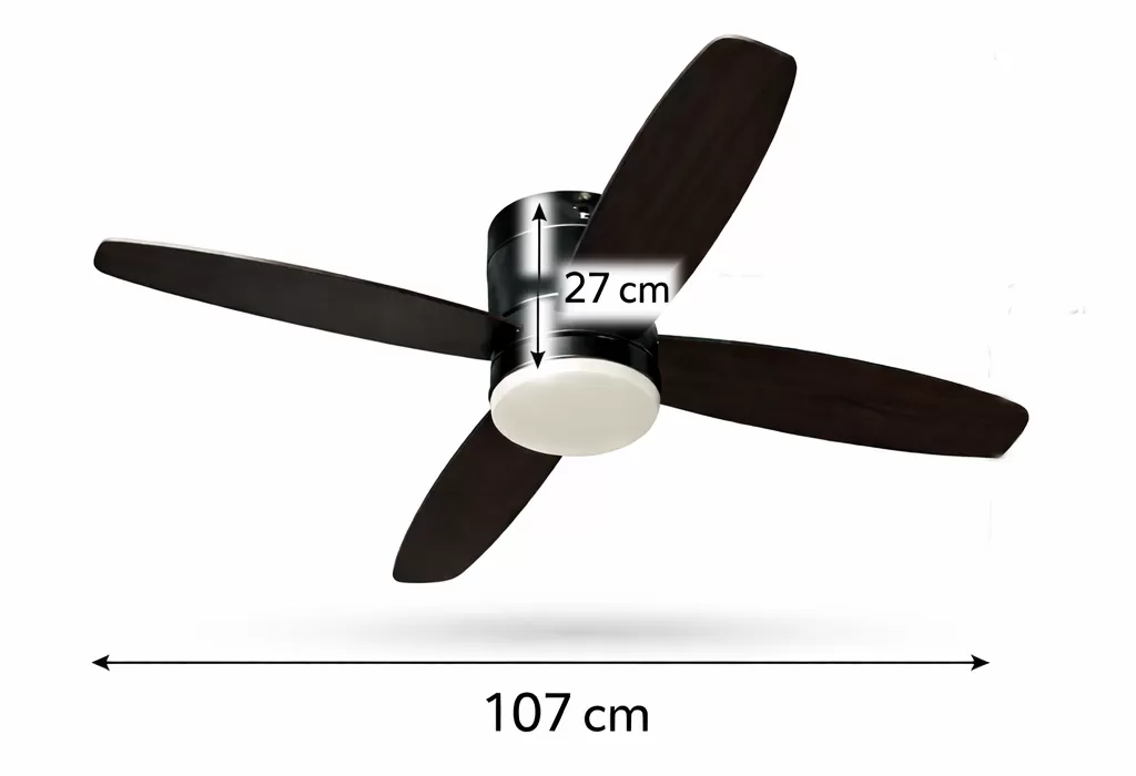Ανεμιστήρας Οροφής Led Life Μαύρος 107cm με Τηλεχειριστήριο 50Watt
