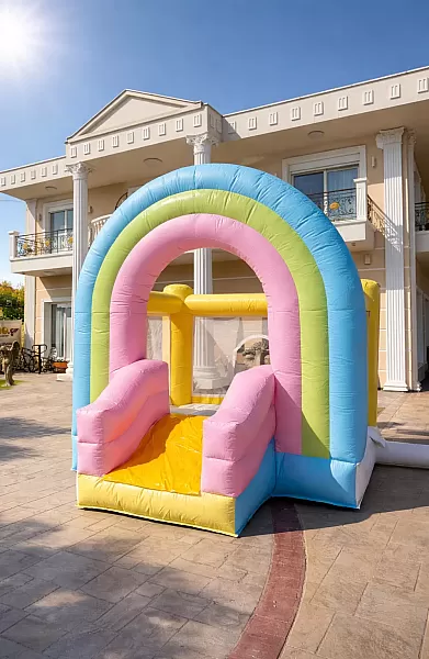 Φουσκωτο Παιδότοπου Επαγγελματικό Τραμπολινο Ουρανιο Τοξο 3.0mX3.0mX3.28m