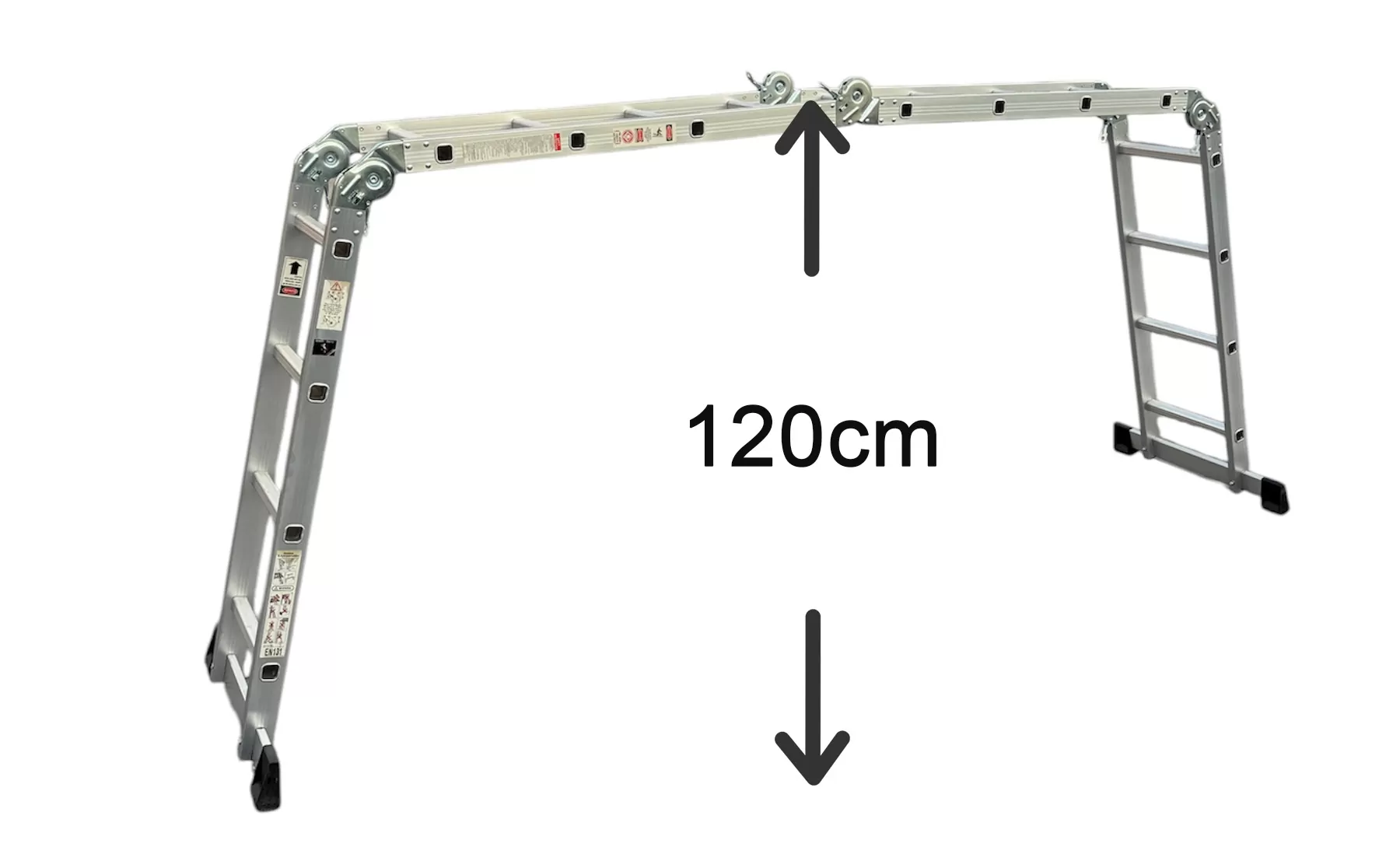 Πολυμορφική Σκάλα Αλουμινίου 4X4  445cm με ΔΩΡΟ Σκαλοπάτια και Βάση