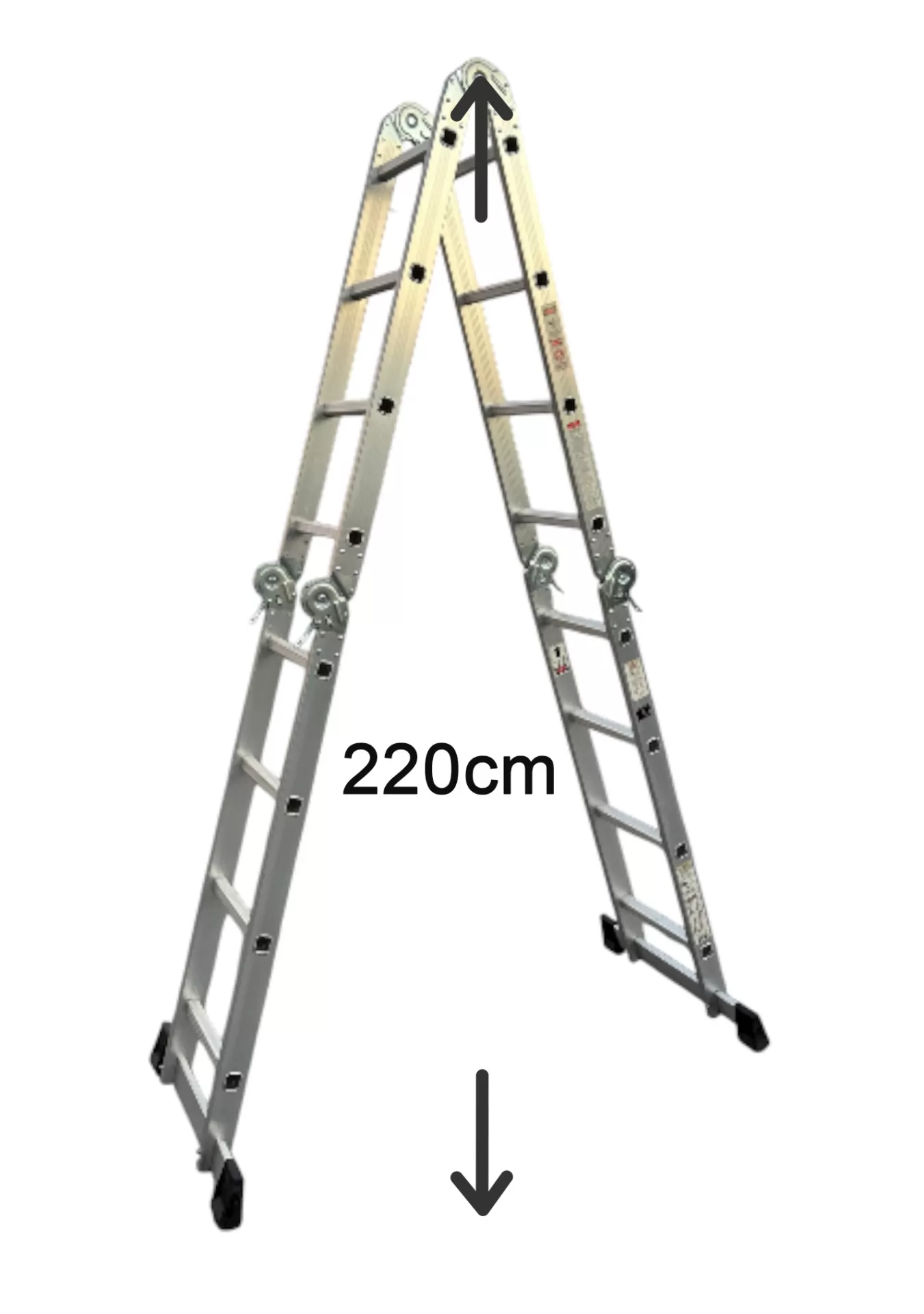 Πολυμορφική Σκάλα Αλουμινίου 4X4  445cm με ΔΩΡΟ Σκαλοπάτια και Βάση