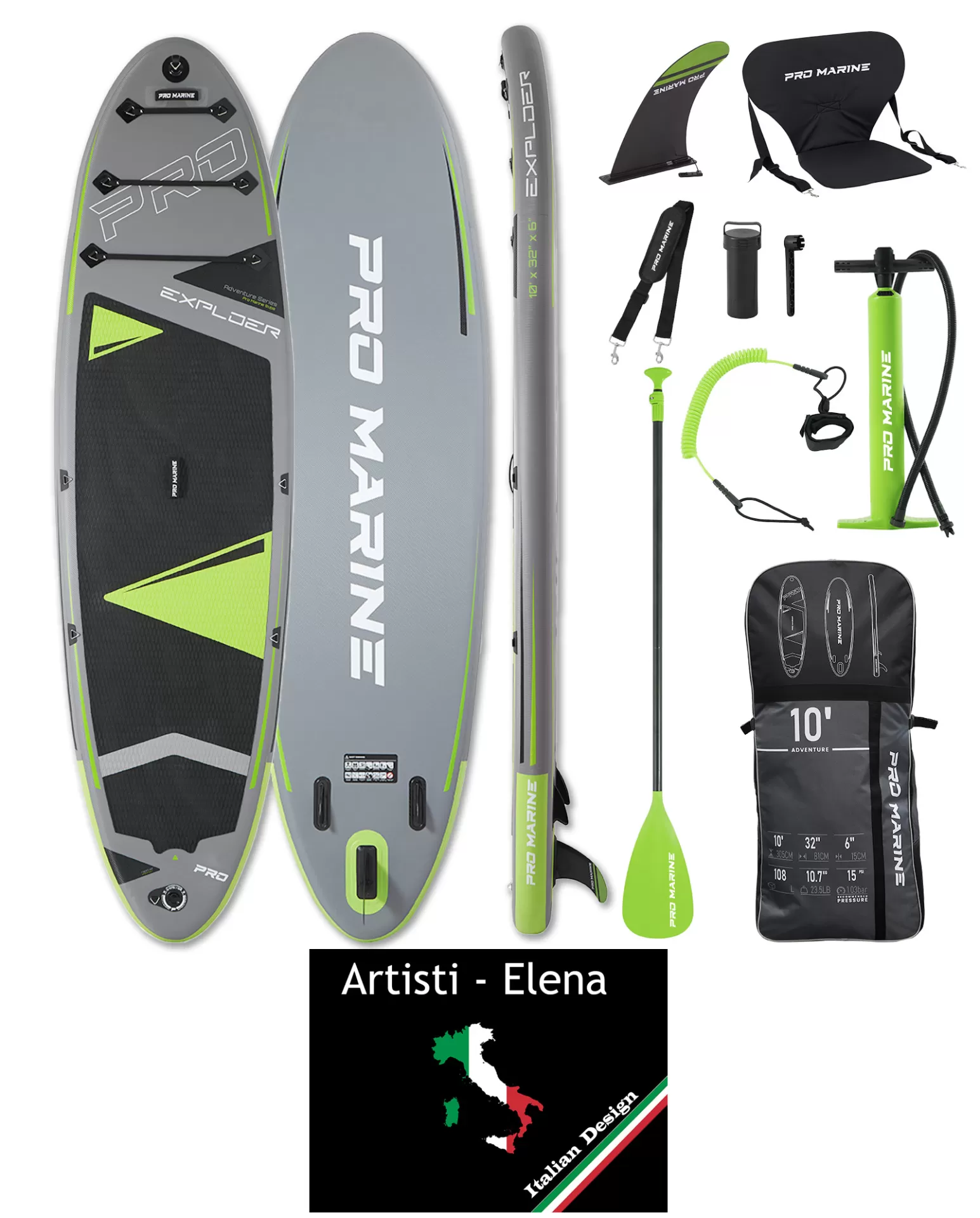 SUP Explorer 3m,Φουσκωτή Σανίδα 10' με κάθισμα Kayak 305cmX81cmX15cm