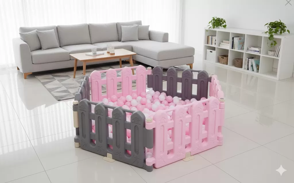 Πλαστικός φράχτης χώρου παιχνιδιού Ροζ  60εκ Υψος // 480cm Μήκος