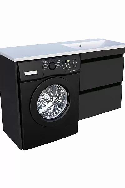 Κρεμαστός Παγκος & Νιπτήρα Δεξιά- Νεροχύτης Μπάνιου με δυνατοτήτα τοποθέτησης πάνω στο Πλυντήριο Jamaica 1245 Grey