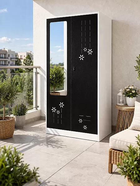 Μεταλλική Ντουλάπα Δίφυλλη με Καθρέφτη Εσωτερικού & Εξωτερικού Χώρου 200cm X 90cm X 50cm