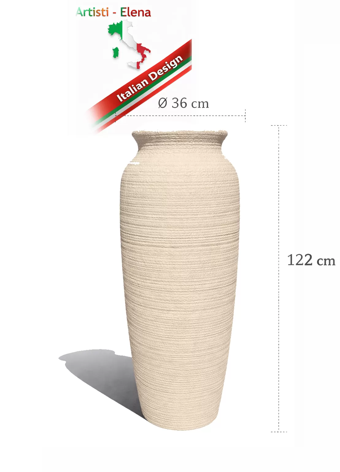 Διακοσμητικό Μεγάλο Πιθάρι 122cm,Βάζο,Γλάστρα   απο Πολυρητίνη Φ36Χ44cm με υφή πέτρας Premium