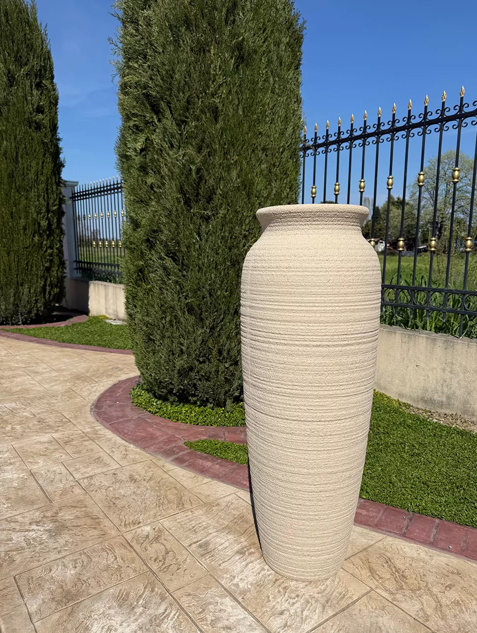 Διακοσμητικό Μεγάλο Πιθάρι 122cm,Βάζο,Γλάστρα   απο Πολυρητίνη Φ36Χ44cm με υφή πέτρας Premium