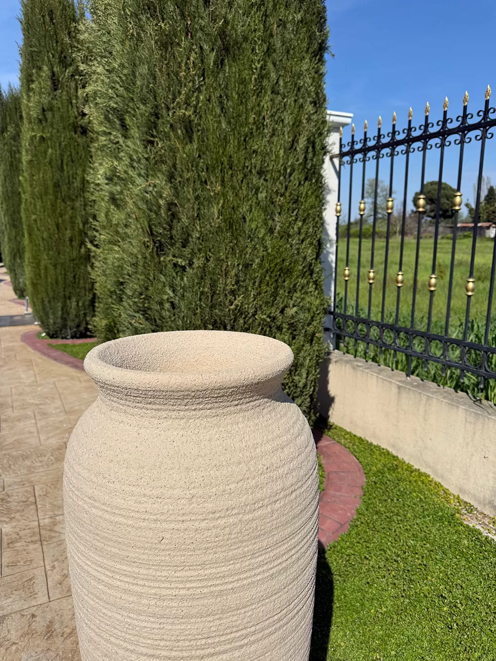 Διακοσμητικό Μεγάλο Πιθάρι 122cm,Βάζο,Γλάστρα   απο Πολυρητίνη Φ36Χ44cm με υφή πέτρας Premium