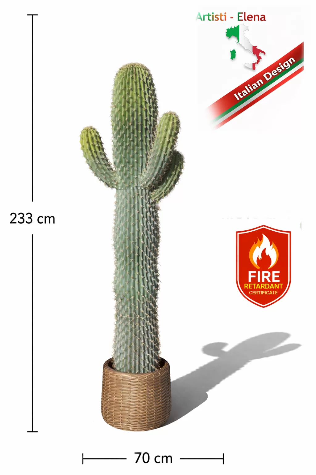 Τεχνητός κάκτος τεράστιος 233cm σε μοντέρνα γλάστρα EVA