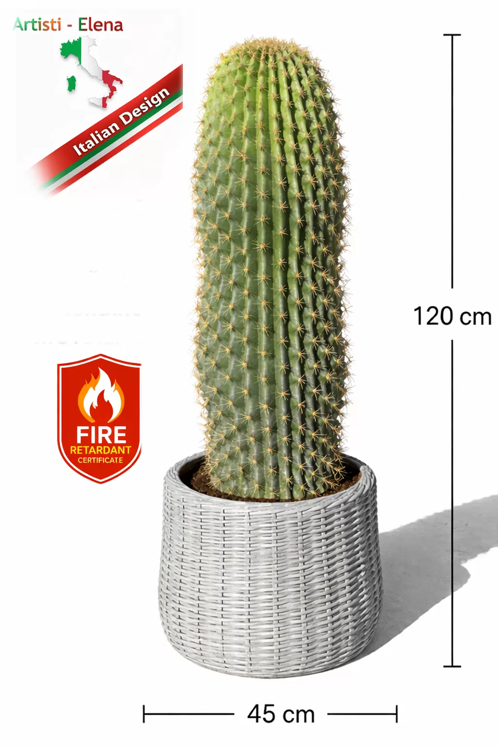 Τεχνητός κάκτος φραγκοσυκιάς 120cm σε μοντέρνα γλάστρα EVA