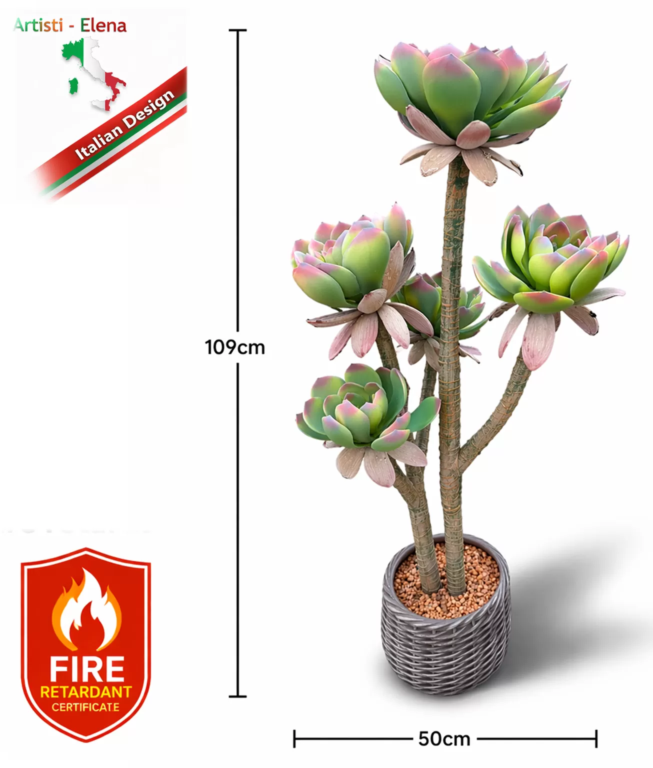 Τεχνητός κάκτος 109cm σε μοντέρνα γλάστρα EVA