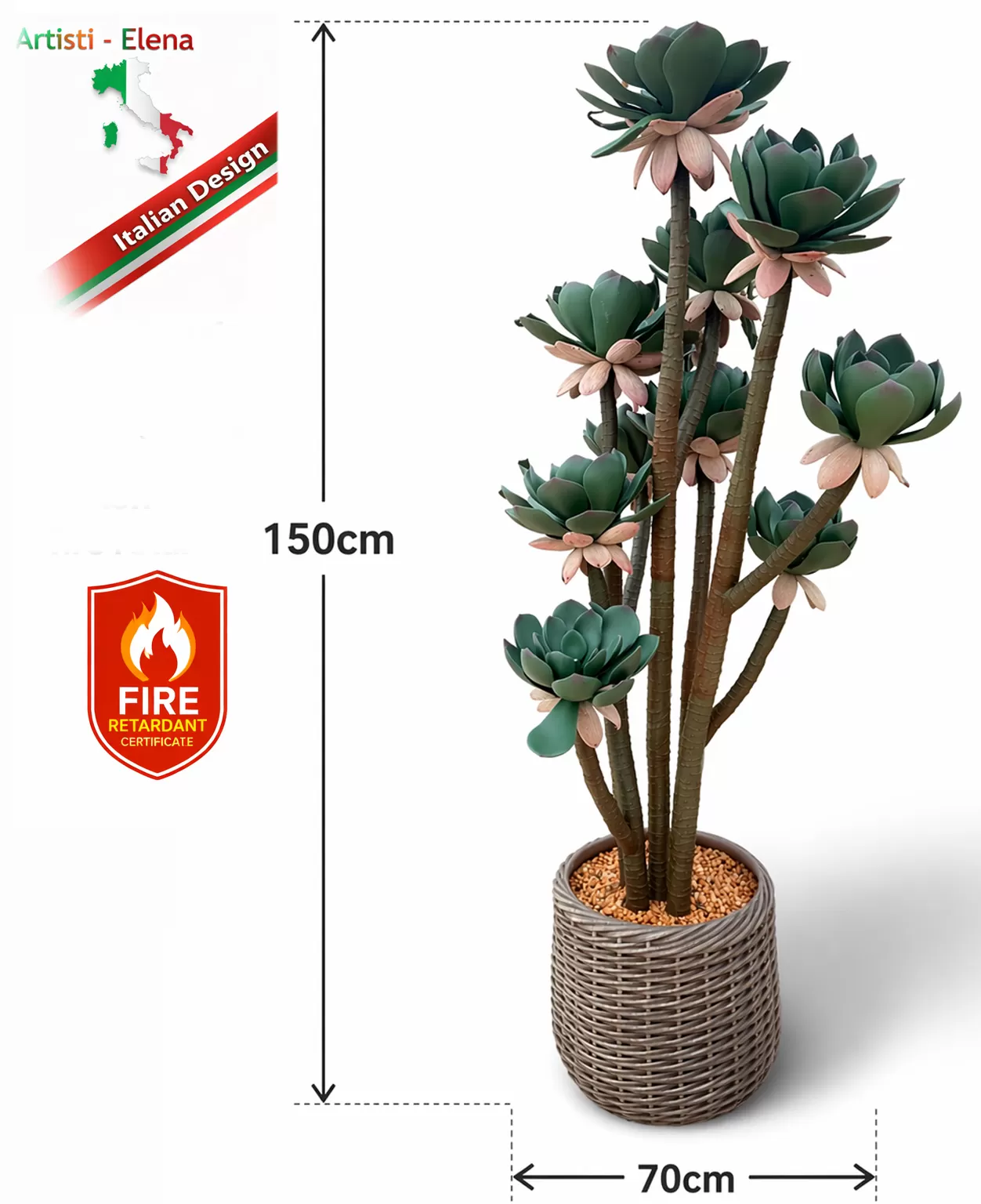 Τεχνητός κάκτος 150cm σε μοντέρνα γλάστρα EVA