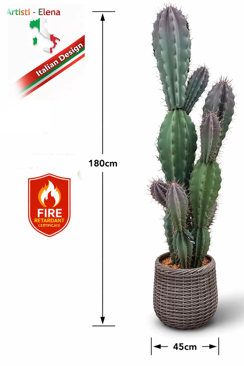 Τεχνητός κάκτος 180cm σε μοντέρνα γλάστρα EVA