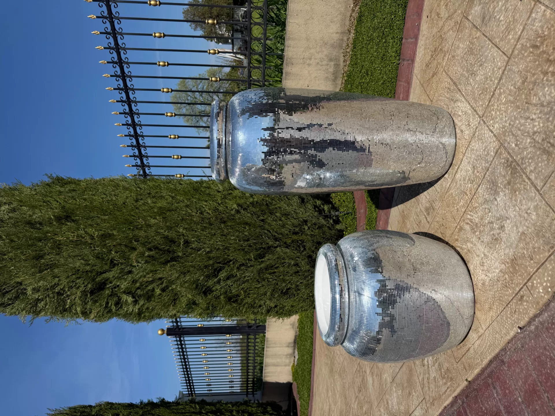 Διακοσμητικό Κασπω Γλάστρα Mirror 55cm,Luxury Premium Disco Style