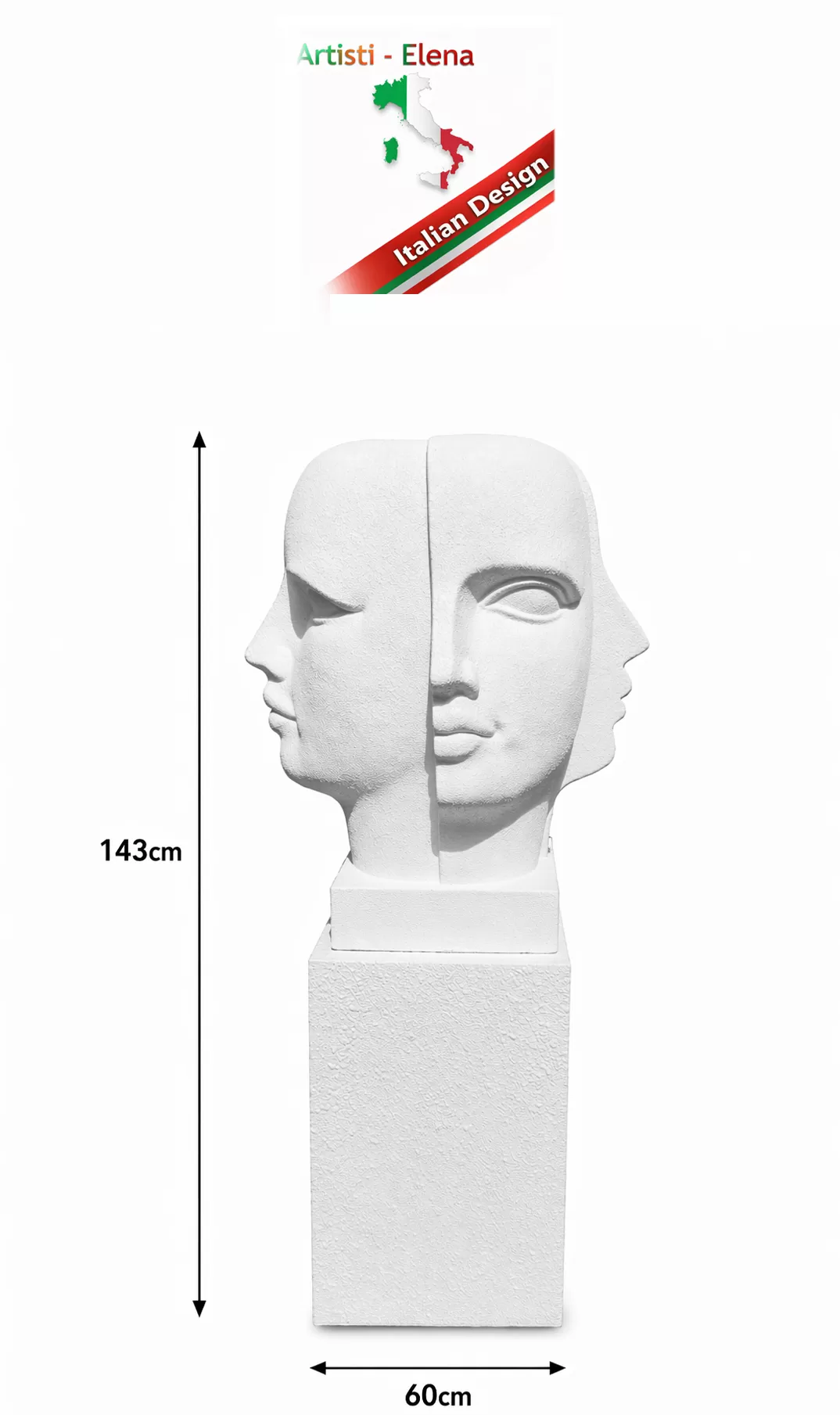 Επιβλητικό Μοντέρνο διακοσμητικό γλυπτό διπλής όψης (Double Face Sculpture) 143cm