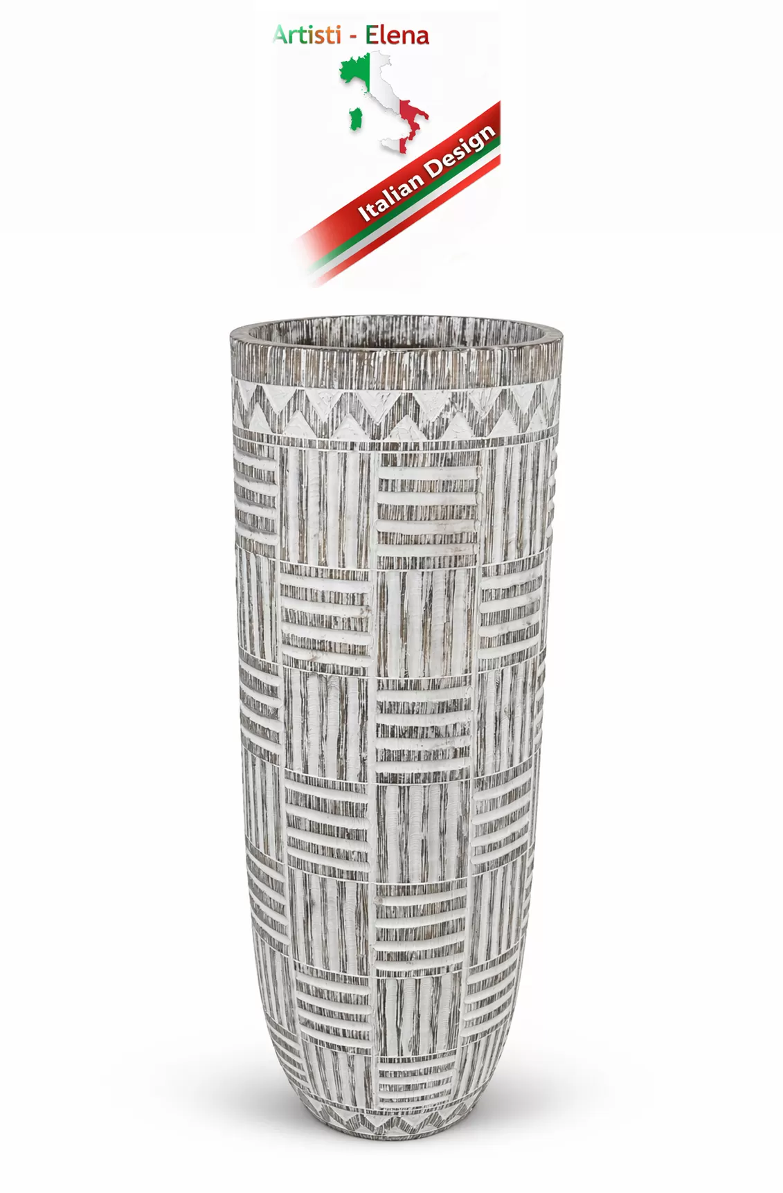 Μεγάλο Διακοσμητικό Πυθάρι Δαπέδου 120cm – Luxury Vase με Ανάγλυφο Design,Ethnic,Tribal