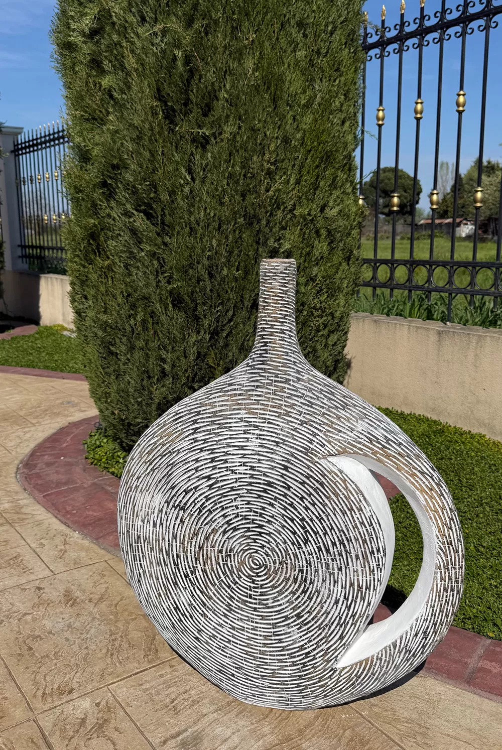 Μεγάλo Διακοσμητικα Βαζo 92cm,δοχεία απο Πολυρητίνη,Beach Stone Bowl Εξωτερικού Χώρου