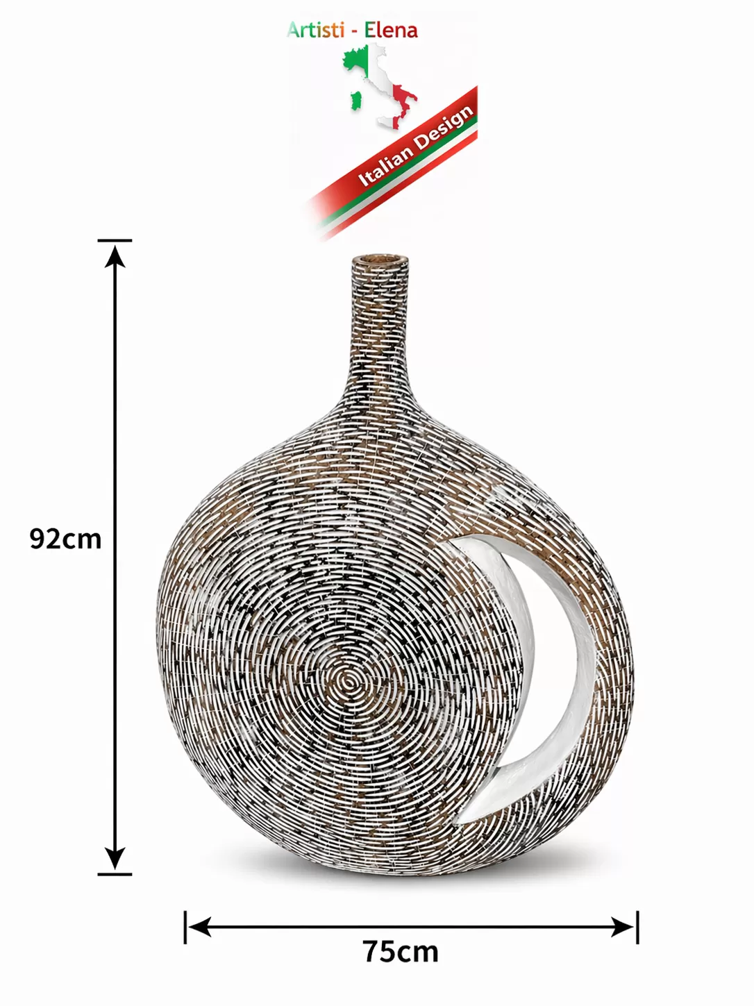 Μεγάλo Διακοσμητικα Βαζo 92cm,δοχεία απο Πολυρητίνη,Beach Stone Bowl Εξωτερικού Χώρου