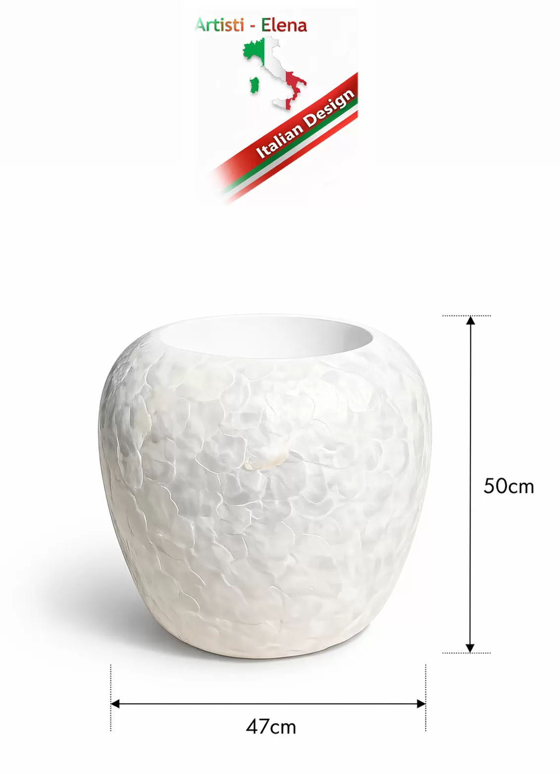 Μεγάλo Διακοσμητικα Βαζo 50cm,δοχεία απο Πολυρητίνη,Beach Stone Bowl Εξωτερικού Χώρου