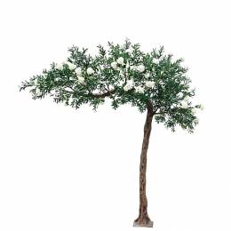 Τεχνητό Πράσινο Δέντρο με Λευκά Άνθη 320 εκ.