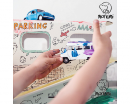 BabyRun Πάρκινγκ Garage XXL Car Park από 3D Λευκό Χαρτόνι Ζωγραφικής